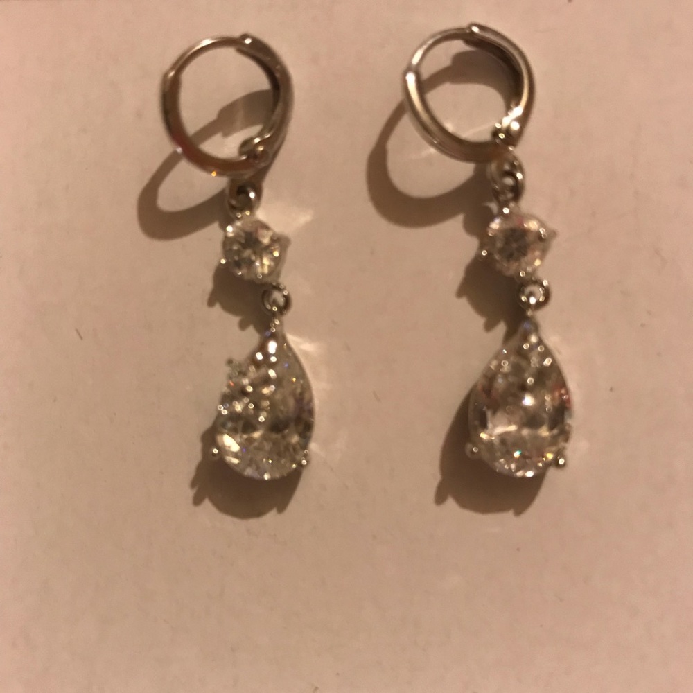 Silver cz earrings